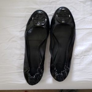 Tory Burch Black Patent Reva Flat